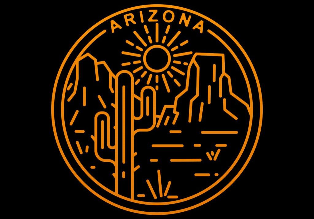 arizona Desert badge vector illustration